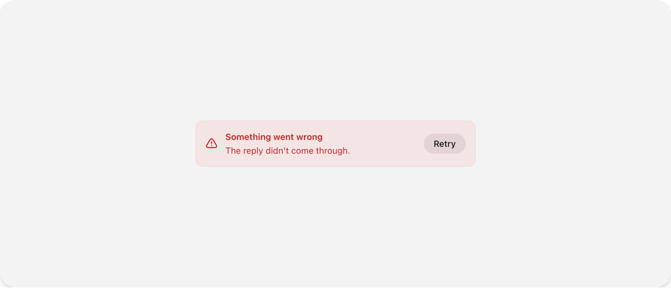 A failed reply held in place as a turn in the thread rather than thrown as an error