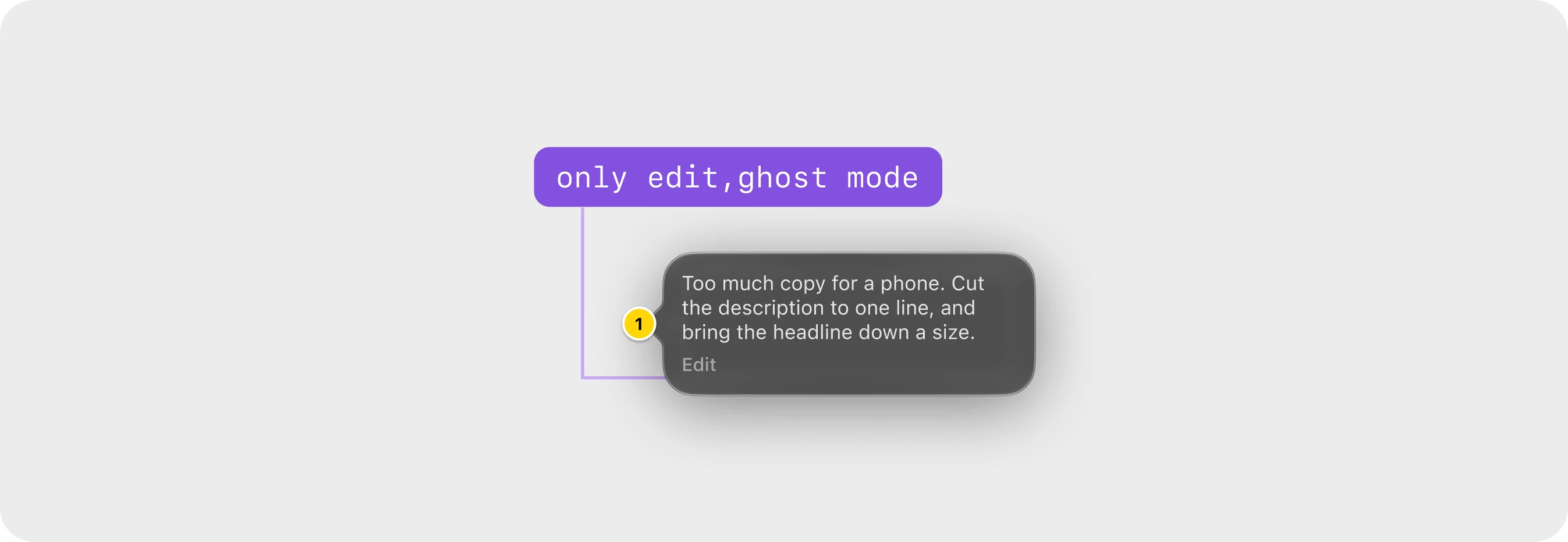 Popover option three: the note text, with only a faint Edit link under it